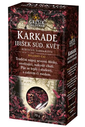 Valdemar Grešík - Natura s.r.o. Karkade (ibišek súd.) 70 g krab. GREŠÍK Čaje 4 světadílů