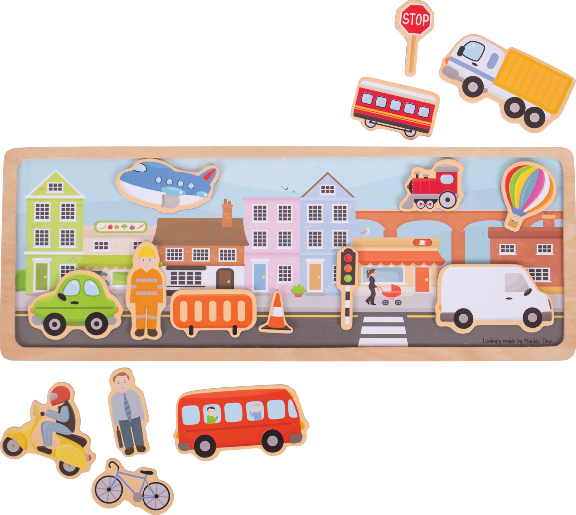 Bigjigs Toys Magnetické puzzle město