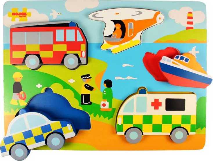 Bigjigs Toys Vkládací puzzle záchranáři