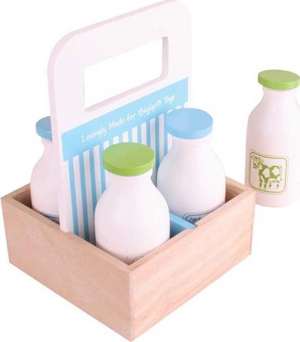 Bigjigs Toys Dřevěné mléko v přenosné krabičce