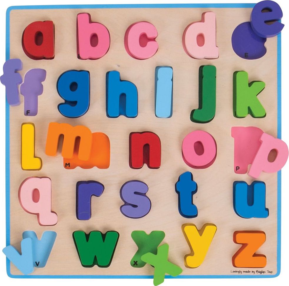 Bigjigs Baby Dřevěné puzzle Abeceda malá písmena
