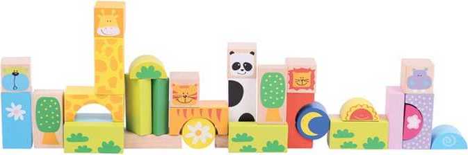 Bigjigs Baby Barevné kostky Safari