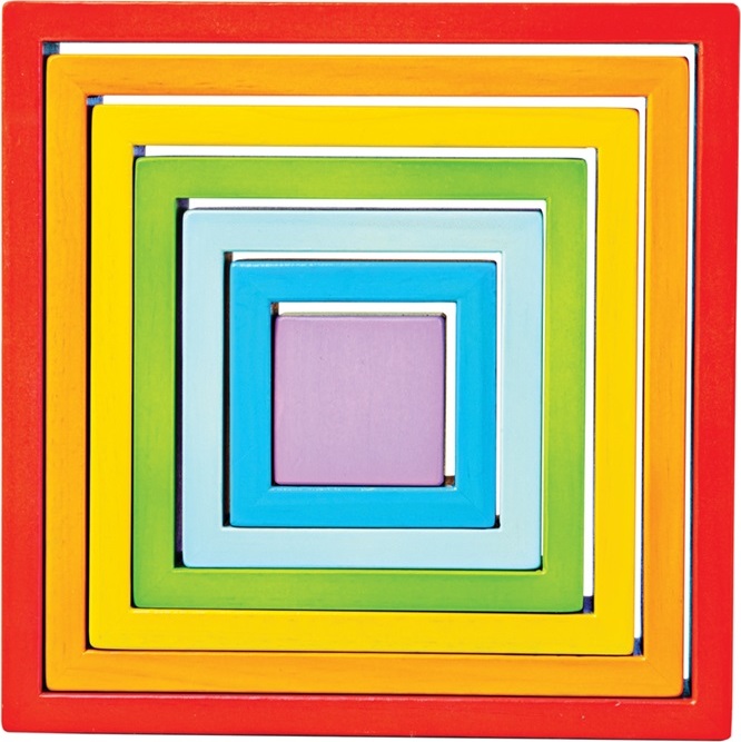 Bigjigs Baby Dřevěné skládací čtverce