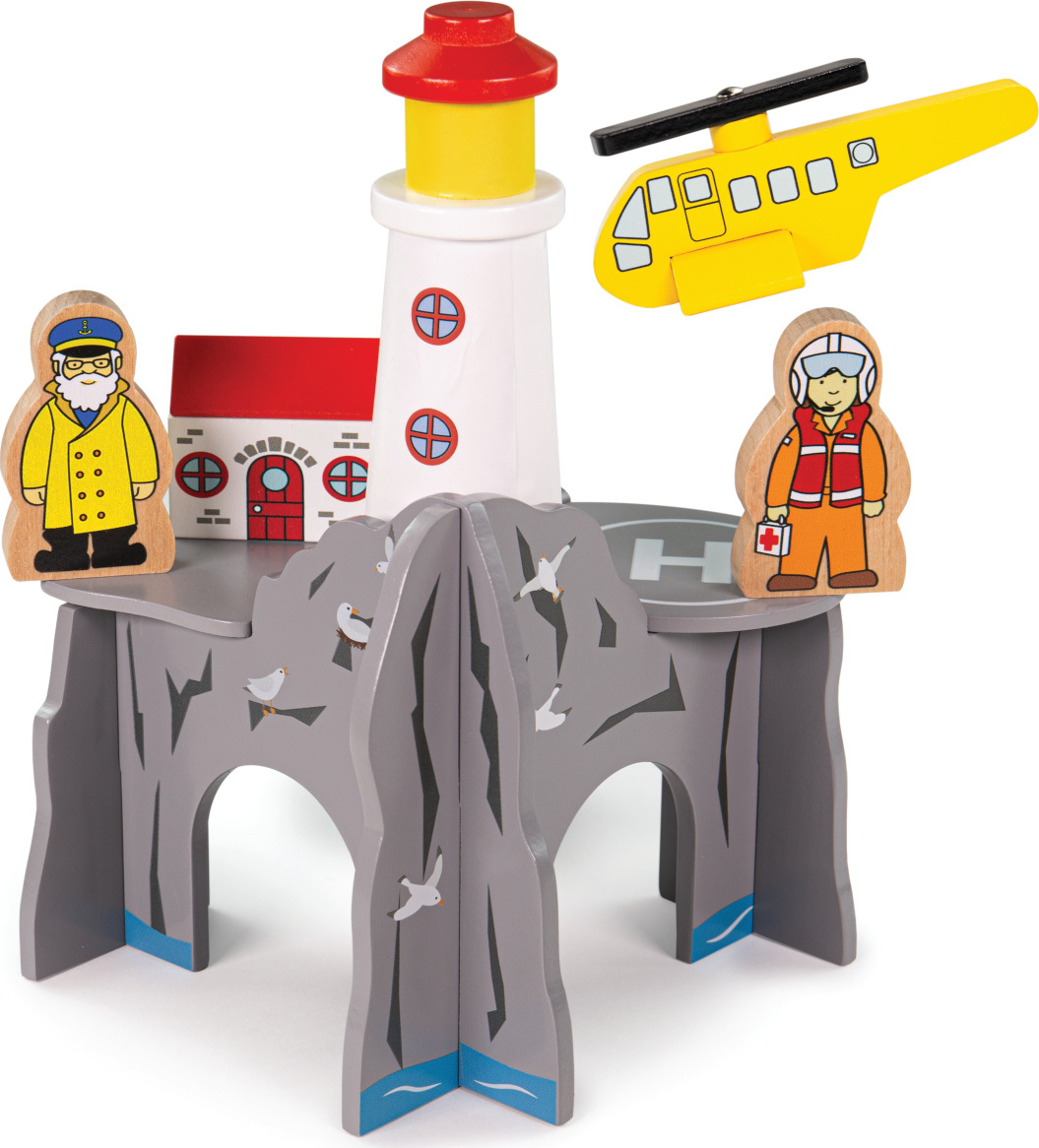 Bigjigs Rail Tunel s majákem a heliportem
