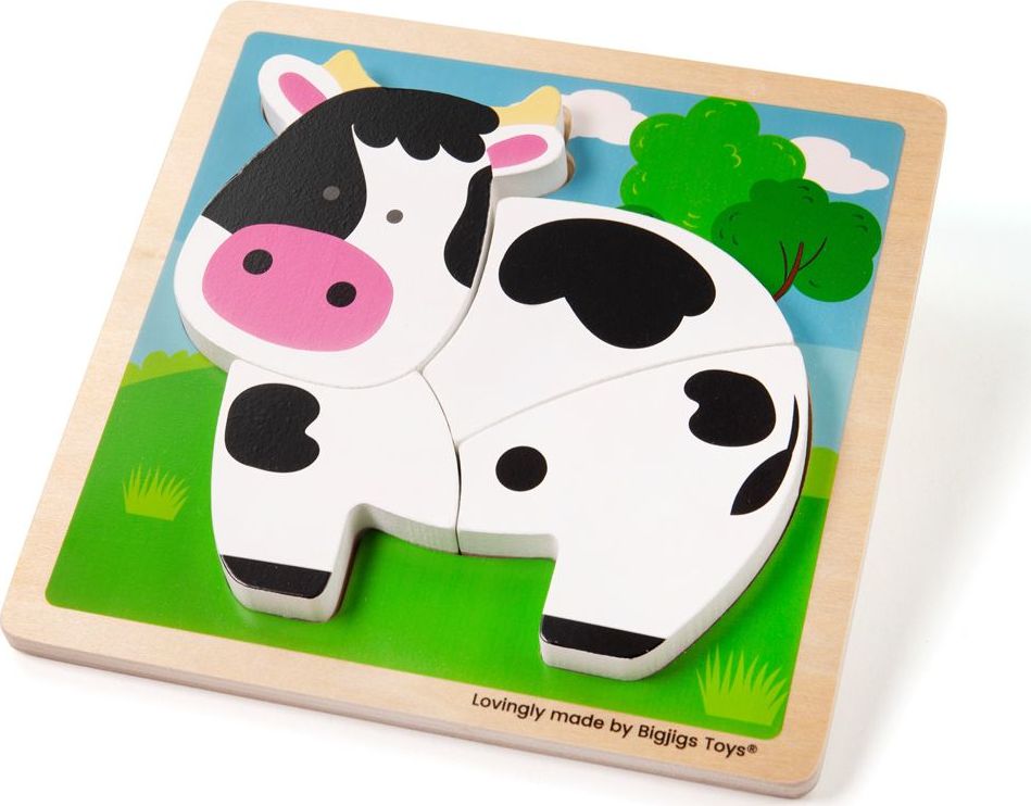 Bigjigs Toys Vkládací puzzle Kravička