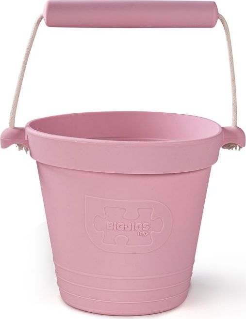 Bigjigs Toys Plážový kyblíček světle růžový