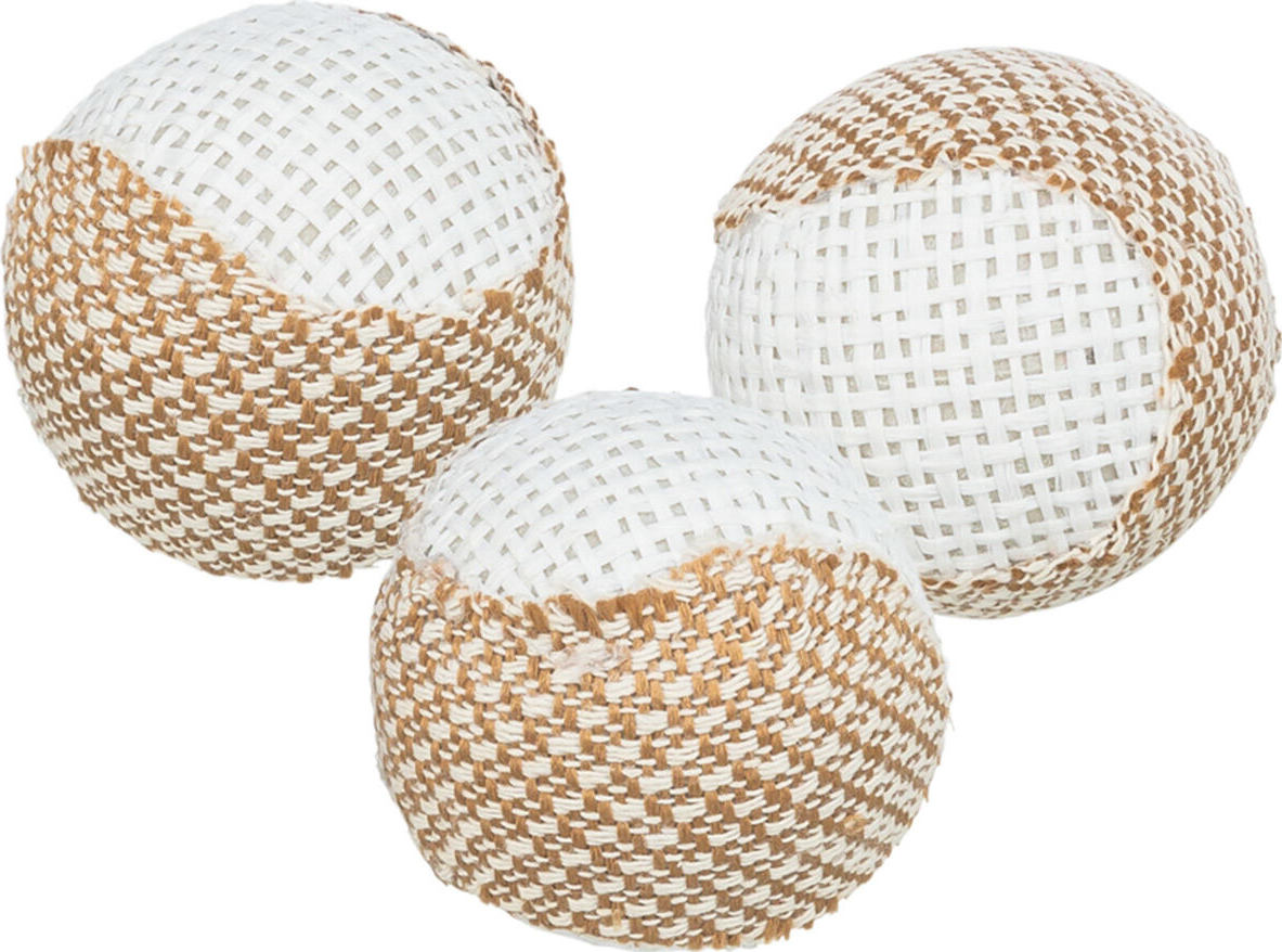 TRIXIE Sada 3ks jutových chrastících míčků, ø 5 cm