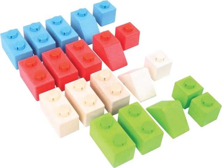 Bigjigs Baby Dřevěné Spojkostky Primary set