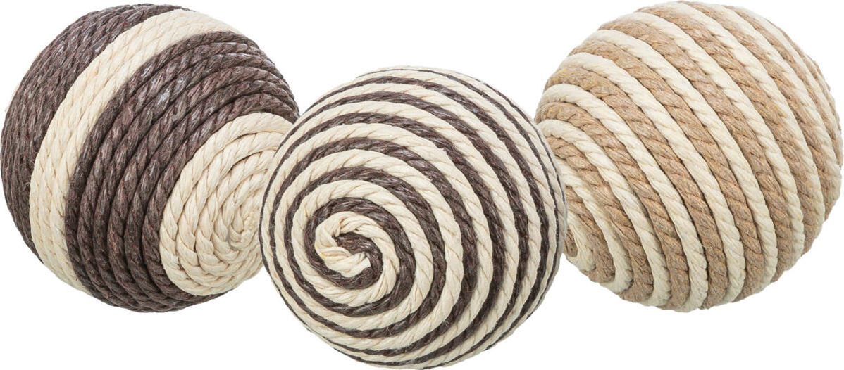 TRIXIE Provázkové míčky - hnědo-béžové 4,5 cm