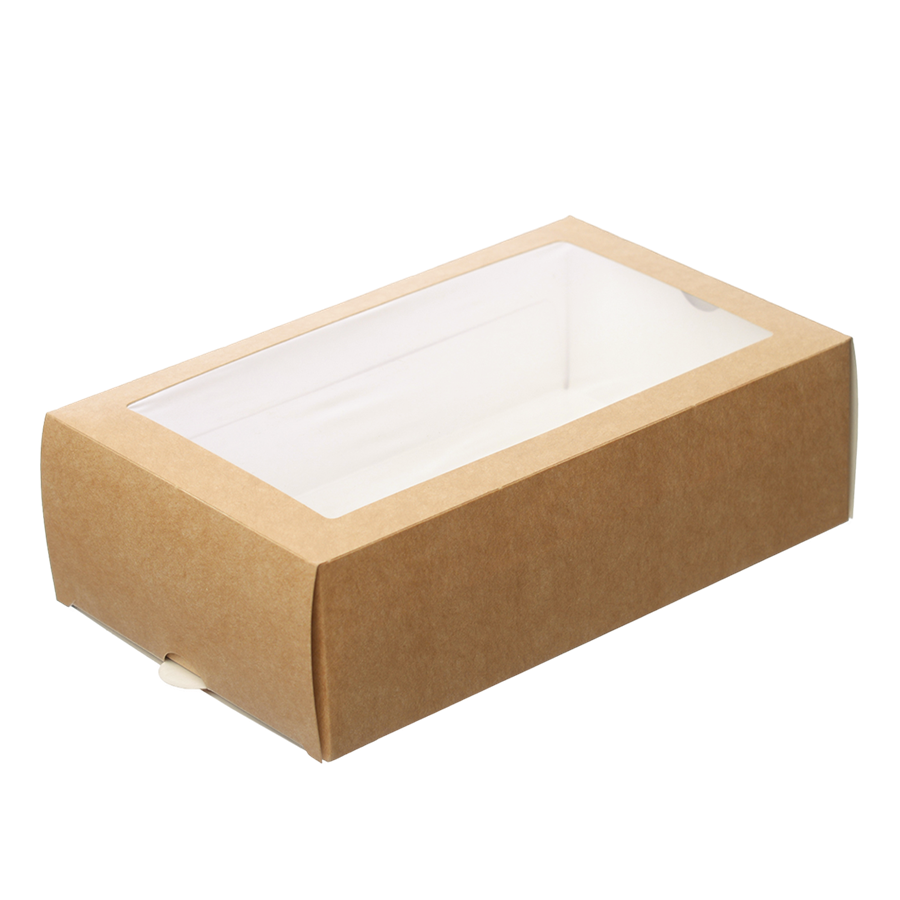 EcoPack Papírová krabička EKO na makronky 180x110x55 mm hnědá s okénkem ideal pack® bal/50 ks Balení: 50