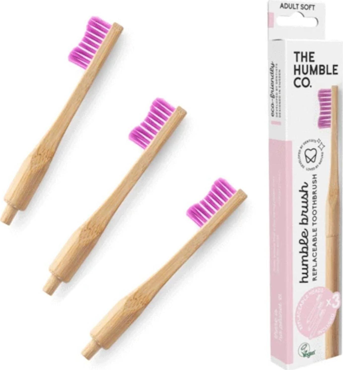 Humble Brush Zubní kartáček soft a vyměnitelné hlavice, fialový 1 + 2 ks