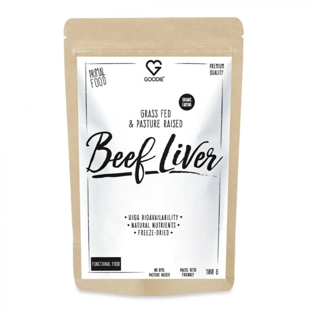 Goodie Hovězí játra - mrazem sušená - volný chov - organické BIO zemědělství - 100 g