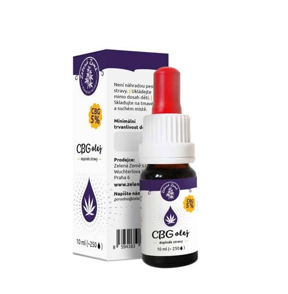 Zelená Země CBG konopný olej 5%, 10 ml