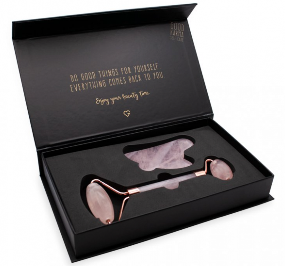 GOODIE Face Massage Set (Jade roller & Gua Sha) - PINK