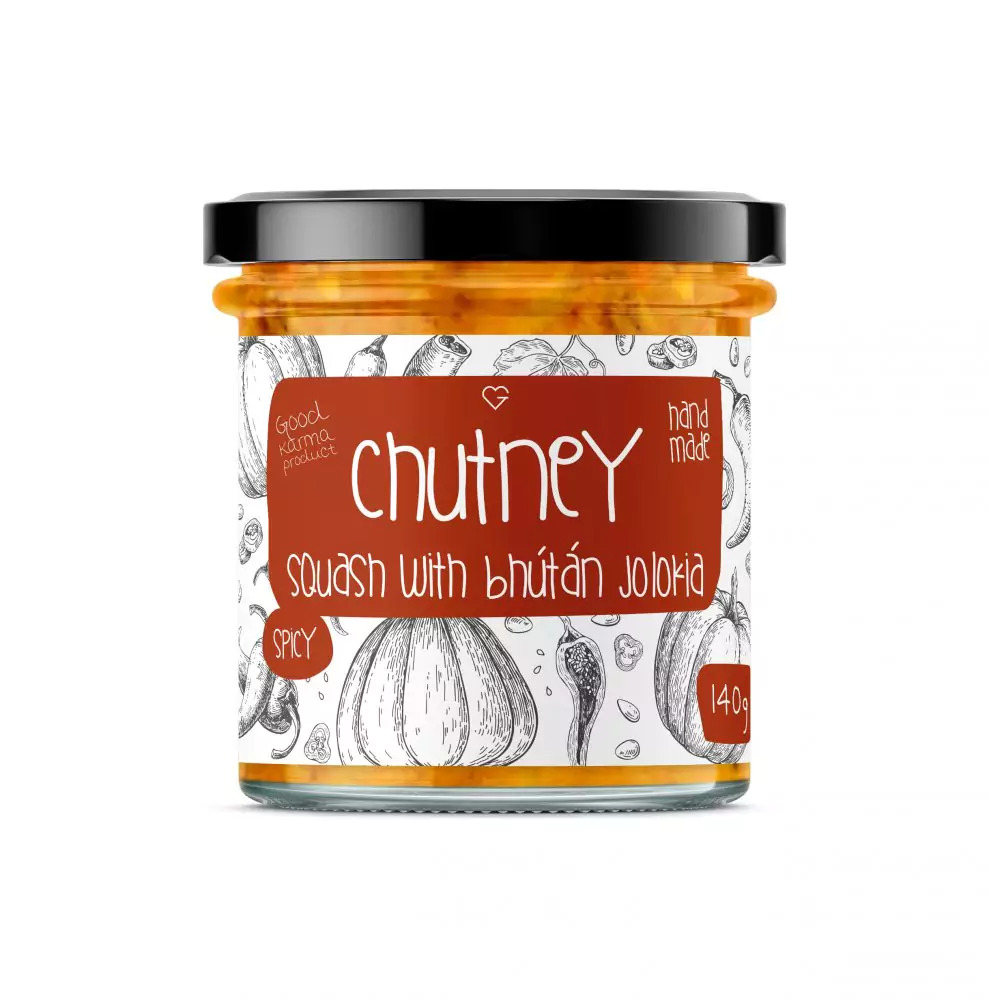 GOODIE Dýňové chutney s chilli Bhut Jolokia 140 g