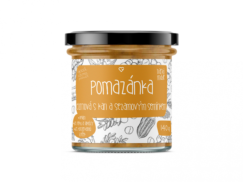 GOODIE Pomazánka - Cizrnová s kari a sezamovým semínkem 140 g