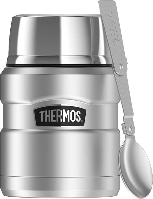 THERMOS Termoska na jídlo se skládací lžící a šálkem - nerez 0,47
