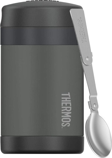 THERMOS Dětská termoska na jídlo s lžící - černá 0,47