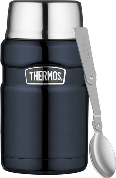 THERMOS Termoska na jídlo se skládací lžící a šálkem - tmavě modrá 0,71
