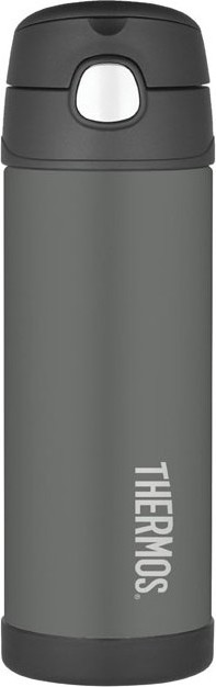 THERMOS Dětská termoska s brčkem - černá 0,47