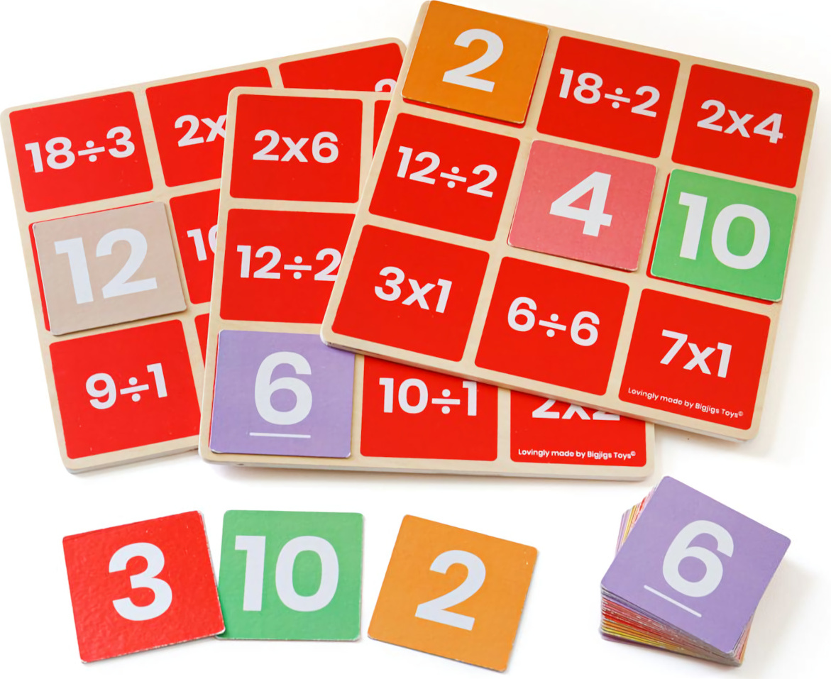 Bigjigs Toys Matematické bingo - Násobení a dělení