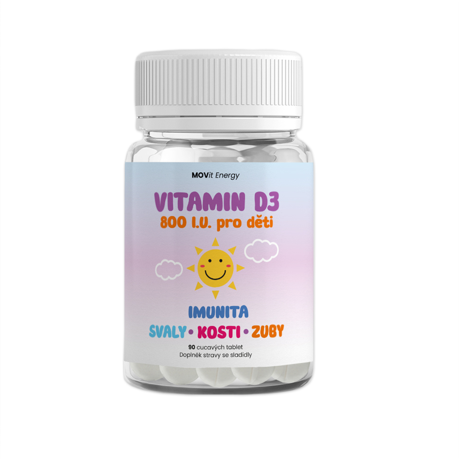 MOVit Energy MoVit MoviD3k - vitamin D3 pro děti, 800 I.U., 90 tablet