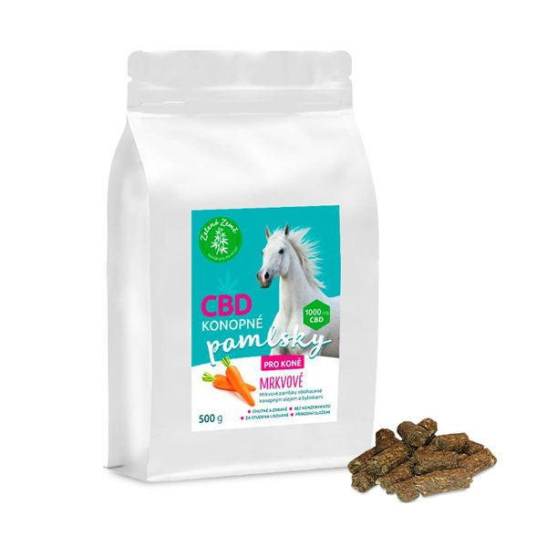 Zelená Země CBD pamlsky pro koně mrkev 500 g