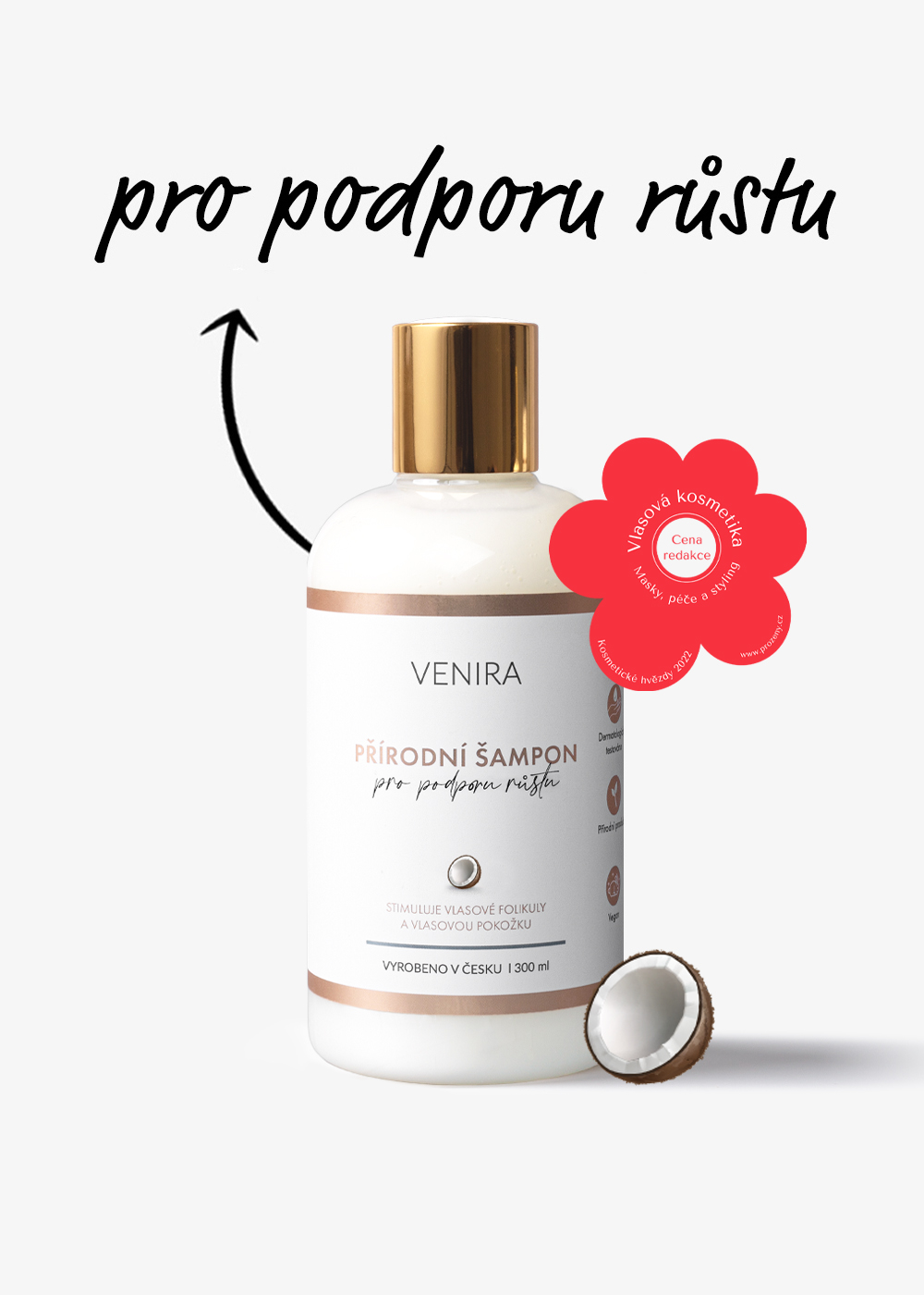 VENIRA přírodní šampon pro podporu růstu vlasů, 300 ml