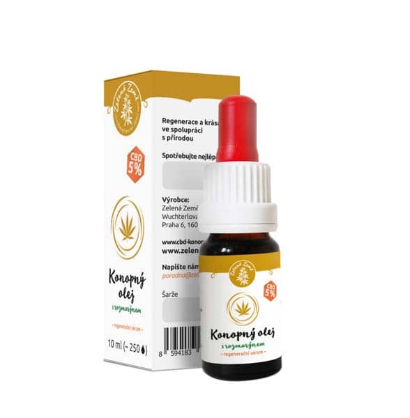 Zelená Země CBD olej 5% s rozmarýnem regenerační sérum 10 ml