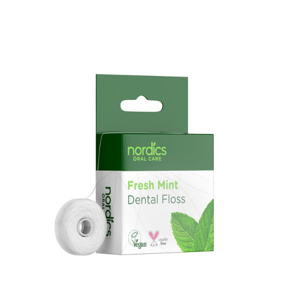 Nordics oral care Dentální nit Fresh Mint z kukuřičného škrobu NORDICS 50 m