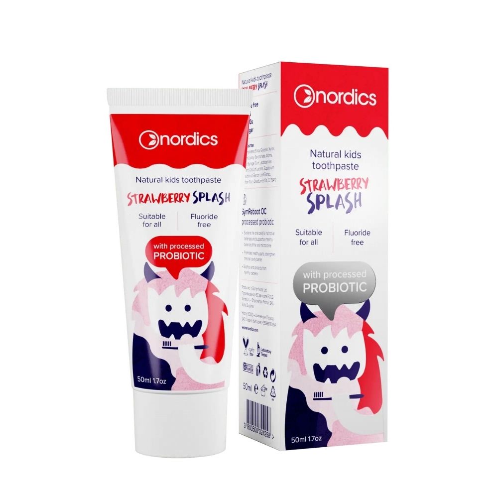 Nordics oral care Zubní pasta dětská přírodní jahodová NORDICS 50 ml