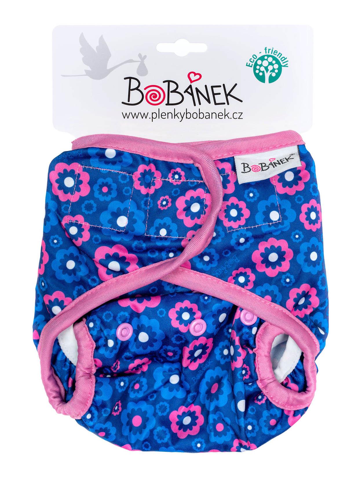 Bobánek Svrchní kalhotky suchý zip - Modré květiny