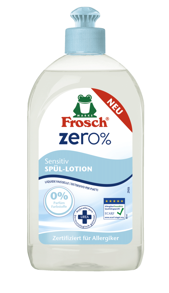 Frosch EKO ZERO% Prostředek na mytí nádobí pro citlivou pokožku, 500 ml