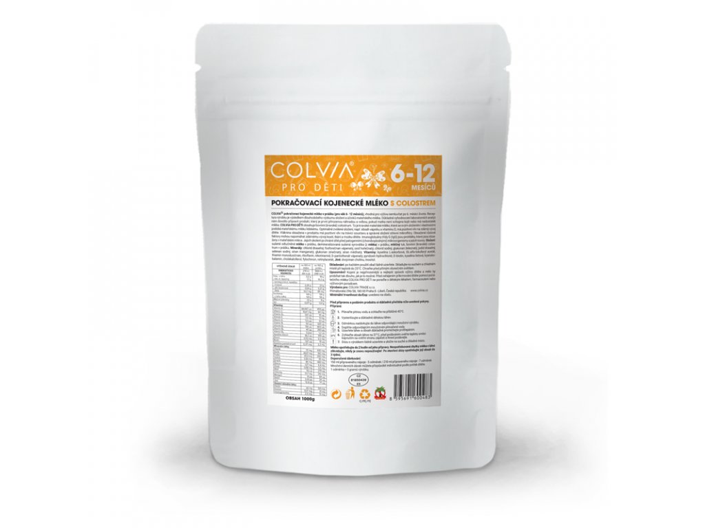 COLVIA Pokračovací kojenecké mléko s colostrem pro věk 6-12 měsíců, 1000 g