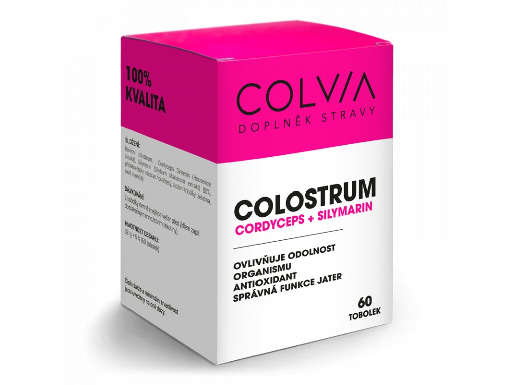 COLVIA Colostrum + Cordyceps + Silymarin, 60 ks