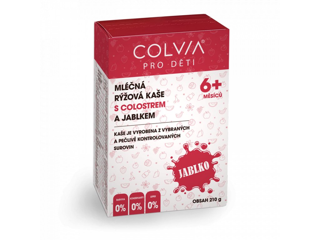 COLVIA Mléčná rýžová kaše s colostrem a jablkem, 210 g
