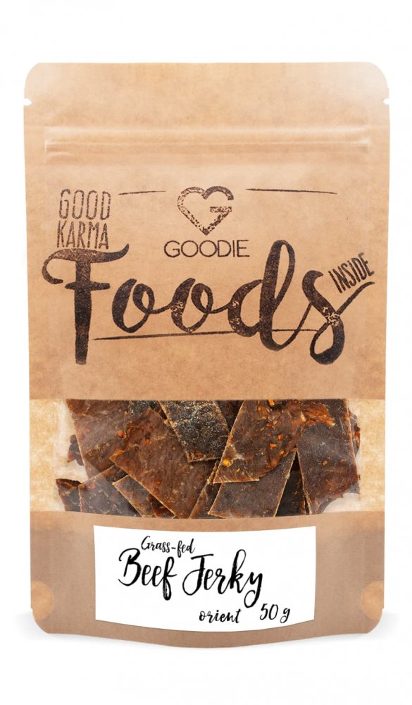 Goodie Grass-fed sušené hovězí maso - Jerky - Orient 50 g