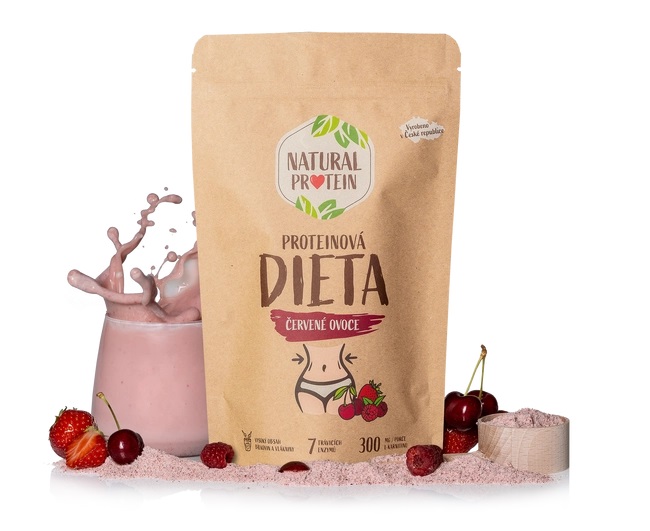 Natural Protein Proteinová dieta- červené ovoce, 350g
