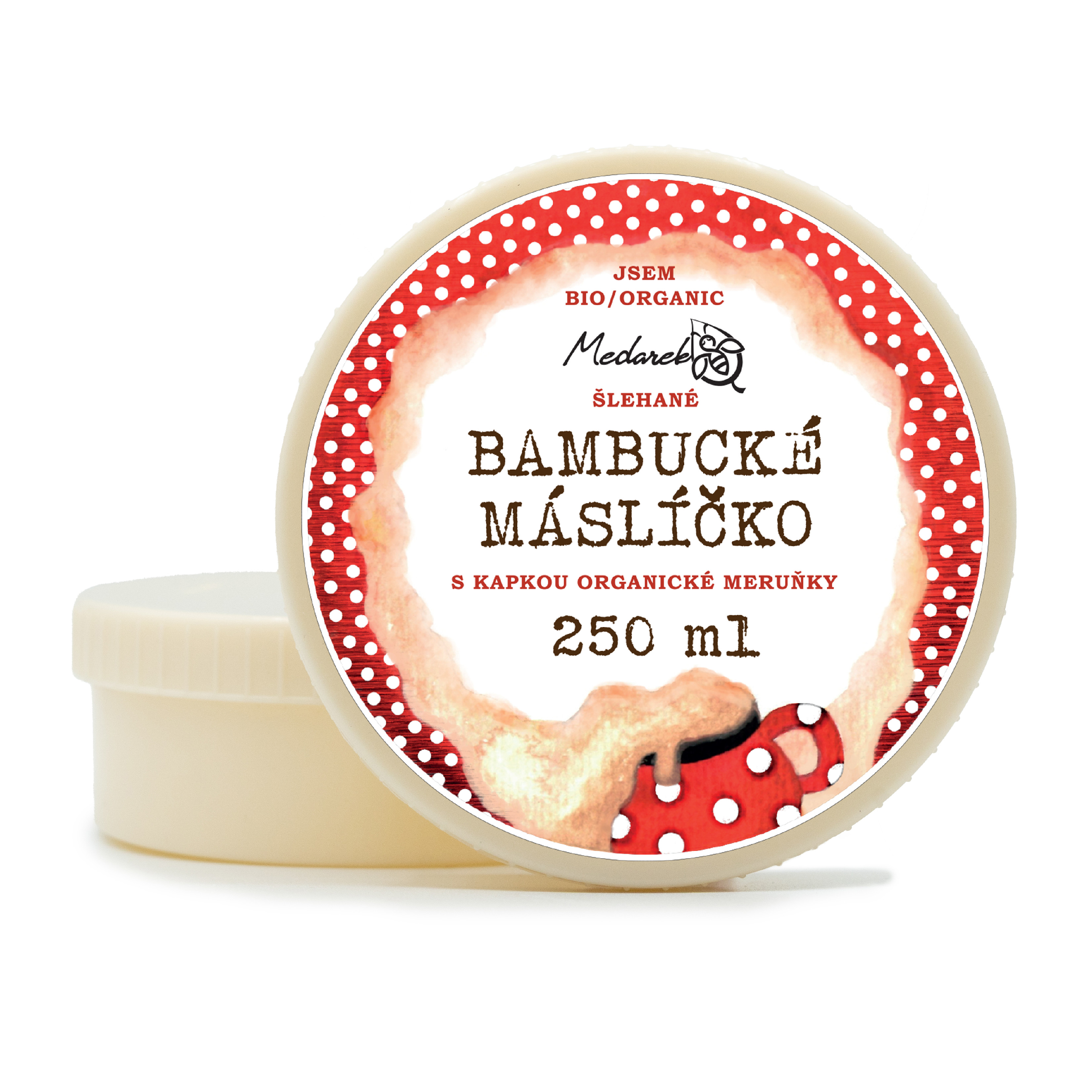Medarek Bio šlehané bambucké máslíčko s kapkou meruňky Hmotnost: 250g