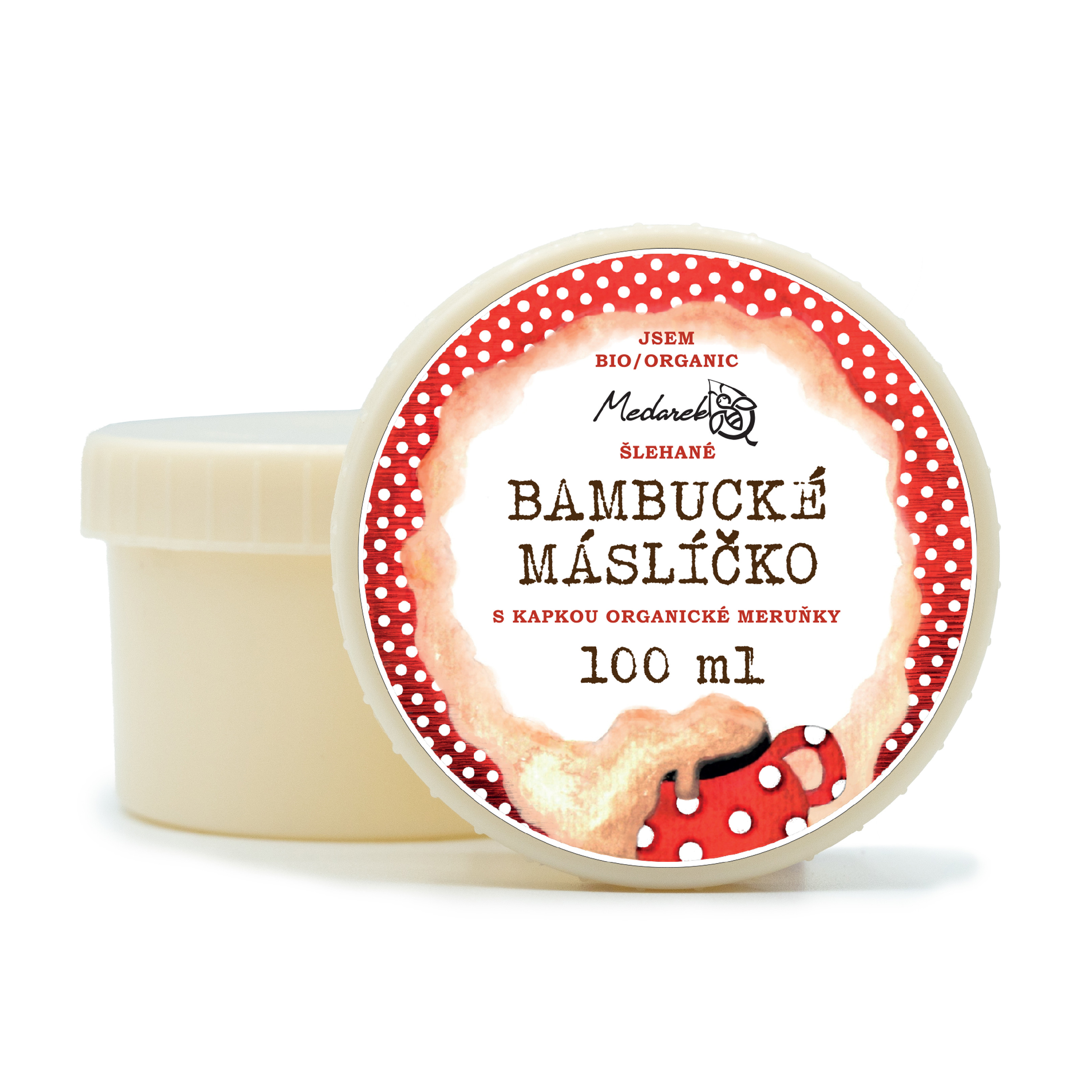 Medarek Bio šlehané bambucké máslíčko s kapkou meruňky Hmotnost: 100 g