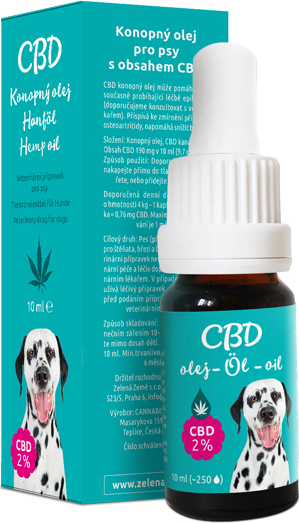 Zelená Země CBD olej pro psy 2%, 10 ml