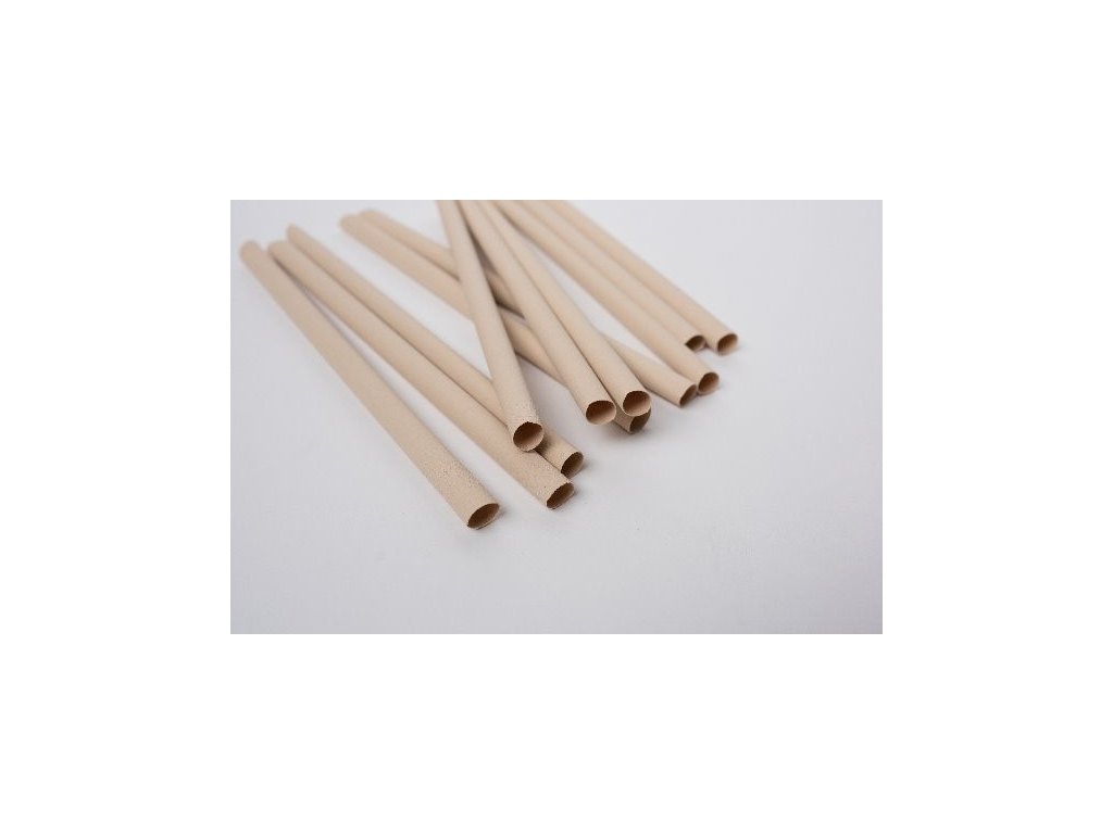 Přírodní bambusové brčko EURO STRAWS Shakey 8x230mm, 160ks, jednotlivě balená