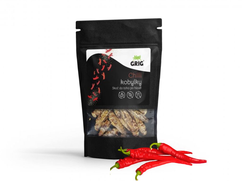 Grig Sušené kobylky, 8 g Příchuť: Chilli