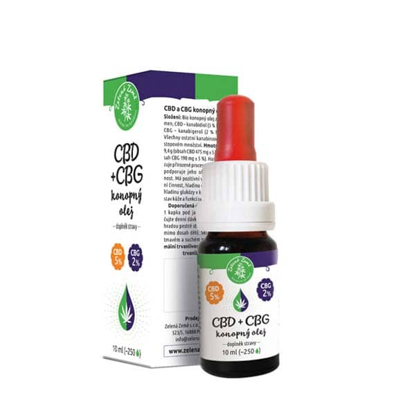 Zelená Země CBD 5% + CBG 2% konopný olej 10 ml