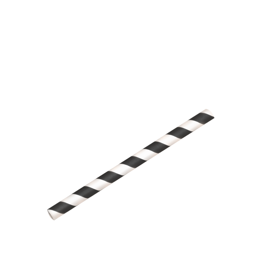 EcoPack Papírové brčko Jumbo černo-bílé proužky 8/150 mm ideal pack® bal/100 ks