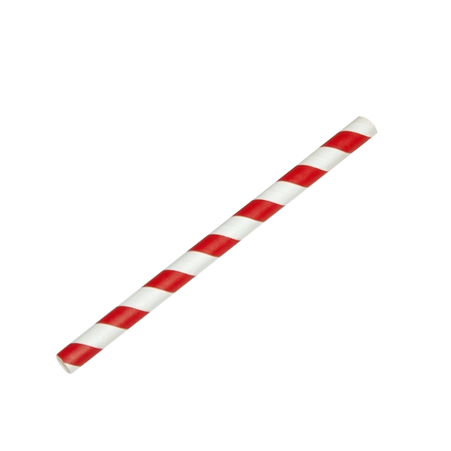 EcoRevolution Obaly Papírové brčko Jumbo červeno-bílé proužky 8/150 mm ideal pack® bal/100 ks