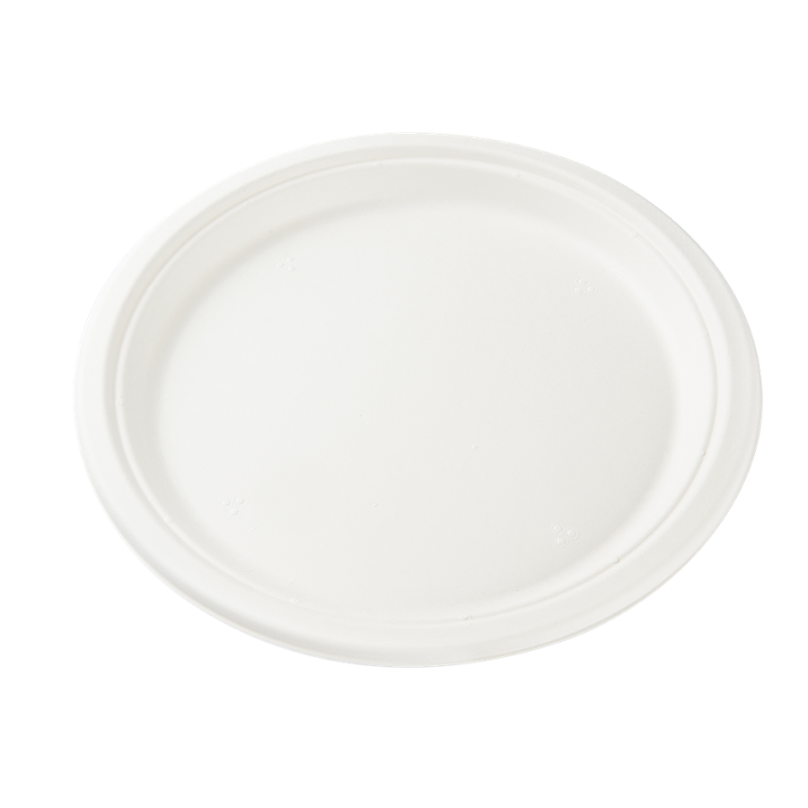 EcoPack Talíř EKO z cukrové třtiny 23 cm 1-dílný bílý párty bal/10 ks