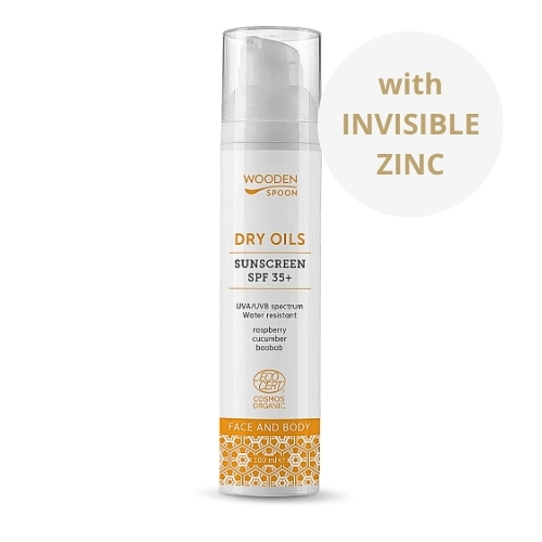 WoodenSpoon Opalovací mléko na obličej a tělo se suchými oleji SPF 35+ Wooden Spoon 100 ml