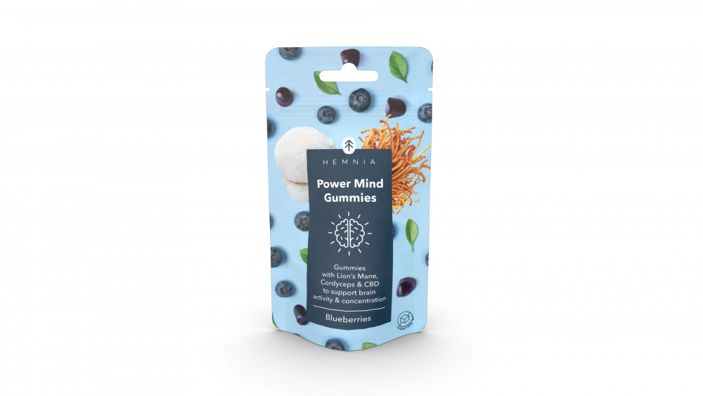 Hemnia Power mind gummies - doplněk na podporu soustředění a paměti 300 mg, 30 ks x 2,2 g