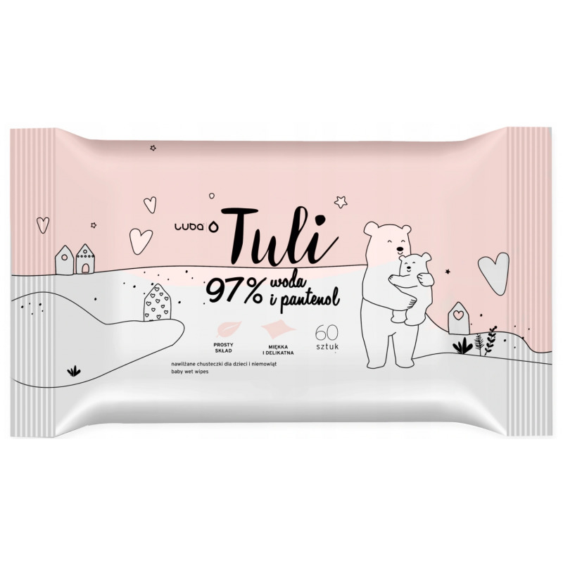 LUBA Tuli dětské vlhčené ubrousky s 97 % vody a panthenolem, 60 ks